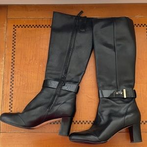 Sexy Cole Haan High Heeled Boot Gold Detail Size 9